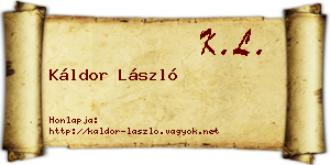 Káldor László névjegykártya