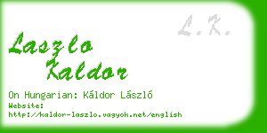 laszlo kaldor business card