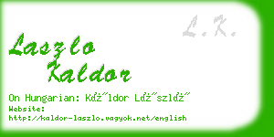 laszlo kaldor business card